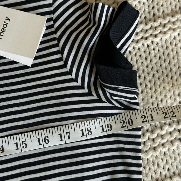 NWT Theory Navy and White Stripe Pima Cotton Midi Women's Dress Size Medium - Picture 11 of 12